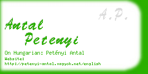 antal petenyi business card